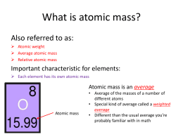 What is atomic mass?