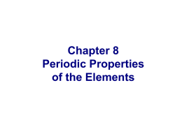 Chapter 7 Periodic Properties of the Elements