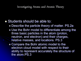 Investigating Atoms and Atomic Theory