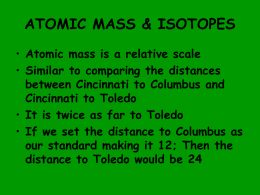 ATOMIC MASS & ISOTOPES