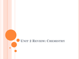 Unit 2 Review: Chemistry - Mr. Hoover's Science Classes