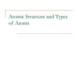 Atomic Structure and Types of Atoms