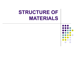 STRUCTURE OF MATERIALS