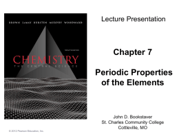 Chapter 7 Periodic Properties of the Elements