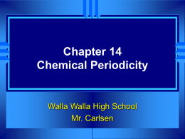 Chapter 14 - Chemical Periodicity
