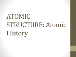 ATOMIC STRUCTURE: Atomic History