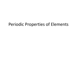Periodic Properties of Elements
