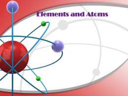 Elements and Atoms - Portola Middle School