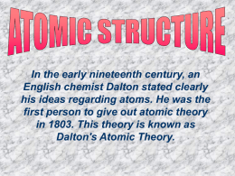 DALTON'S ATOMIC STRUCTURE