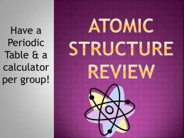 Atomic Structure Review - East Pennsboro High School