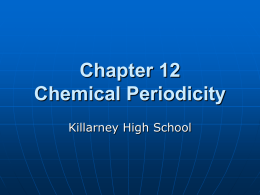 Chapter 14 - Chemical Periodicity