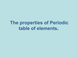 The properties of Periodic table of elements.