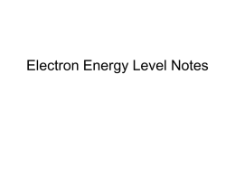 Electron Energy Level Notes