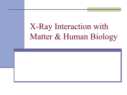 X-Ray Interaction with Matter, Human Biology & Radiobiology