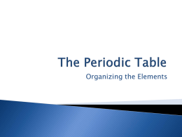 The Periodic Table - Miami East Schools