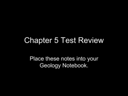 Chapter 5 Test Review Notes