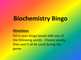 Biochemistry Bingo