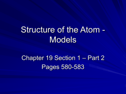 Structure of the Atom - Models