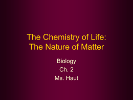 Ch. 2-1 Nature of Matter