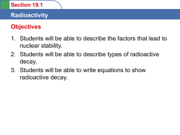 Radioactivity - Madison Public Schools