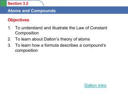 Chapter 3: Atoms and Compounds