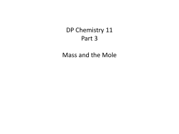 DP Chemistry 11 Part 3 Mass and the Mole