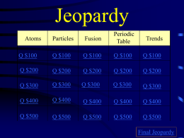 Chapter 4.1.2 Jeopardy