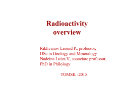 Radioactivity overview