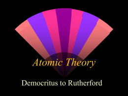 Atomic Theory - MrKanesSciencePage