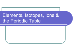 Periodic Table & Elements