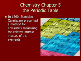 Chemistry Chapter 5 The Periodic Law