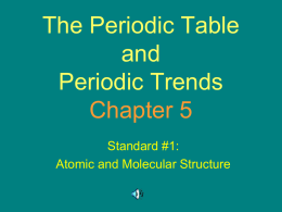 The Periodic Table/Trends Chapter 5