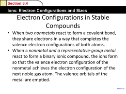 Electron Configurations and Sizes