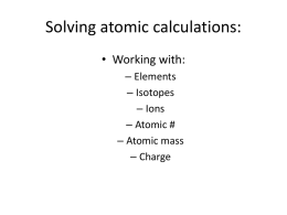 Elements, Isotopes, and Ions