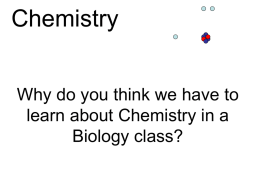 Chemistry: The Basics