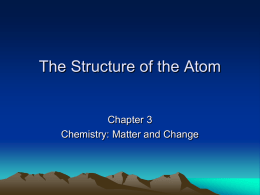 Chemical Foundations: Elements, Atoms and Ions