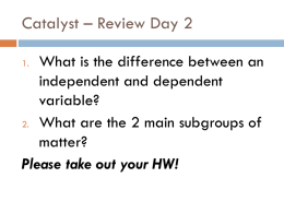 Final Exam Review Day 1 - teacherstroh