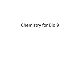 Chemistry for Bio 11