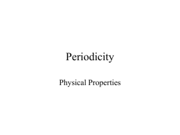 Periodicity Physical properties