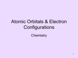 Atomic Orbitals and Electron Configurations
