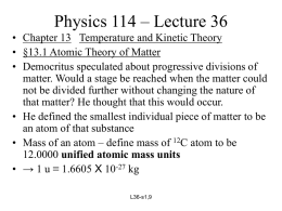 Physics 114 – Lecture 36