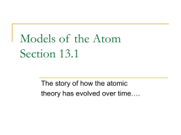 Models of the Atom ppt - Reeths