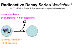 Radioactive Decay Series Worksheet