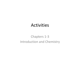 Activities for Chapters 1