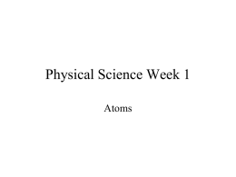 Physical Science Week 1