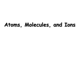 Atoms, Molecules, and Ions Chemistry Timeline #1