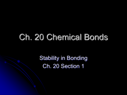 Ch. 20 Chemical Bonds