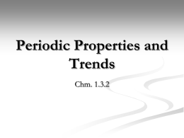 Periodic Properties and Trends