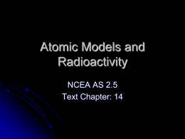 Atomic Models and Radioactivity - Cashmere