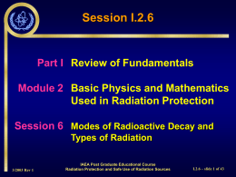 Session I206 Disintegration - International Atomic Energy Agency